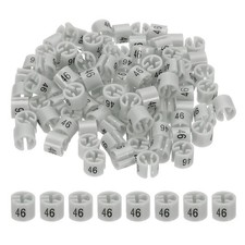 100 Pcs Clothes Hanger Marker Number 46 Tag Fit 3mm Rod Garment Size Tag Gray