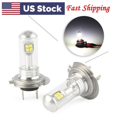 2pcs 80W H7 LED Headlight Fog Reading Signal Light Kits Bulb 6000K White US