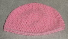 HANDMADE CROCHET PINK SKULL CAP / BEANIE