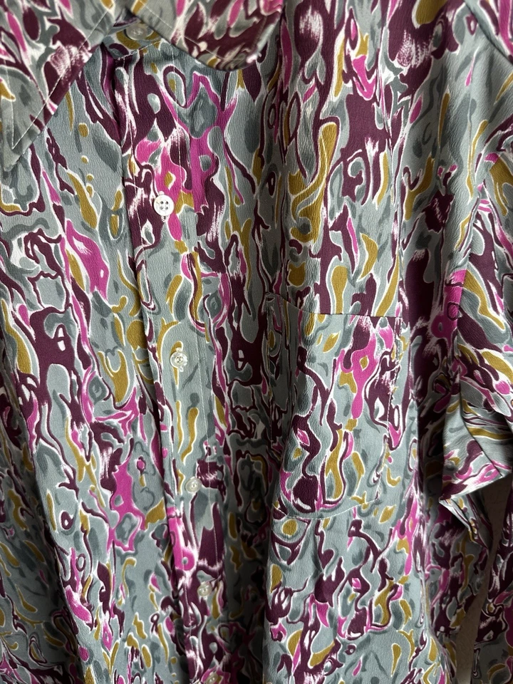 Camisa discoteca floral vintage años 70’s Mr Cellini prensa permanente para hombre talla XL Foto 2 de 4