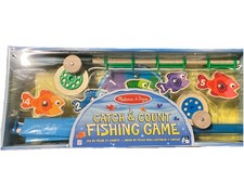Melissa  Doug Catch  Count Wooden Fishing Game with 2 Magnetic Toy Rods