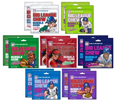 Big League Chew Bubble Gum Variety Pack -7 Flavors - 2 Pouches from each flavor