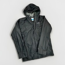 Columbia Omni Tech Rain Jacket Hooded Youth L Black Lightweight XB3429