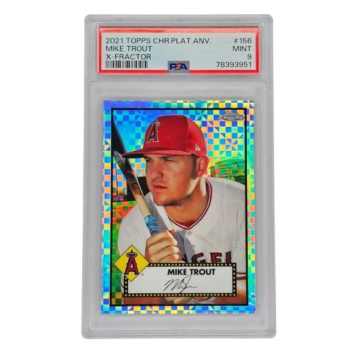 2022 Topps Chrome Platinum Anniversary Xfractor Mike Trout #156 PSA 9