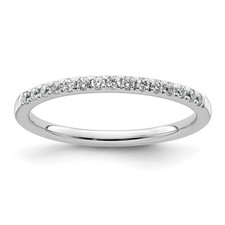 14k White Gold 1/5 Ct Diamond Wedding Band Ring Size 7 for Women