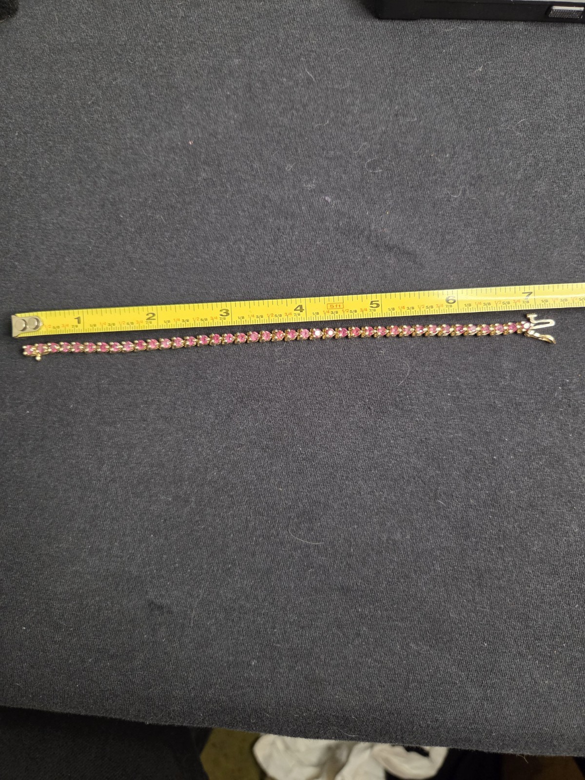 Solid 14k Yellow Gold Stunning Ruby Bracelet - image 14