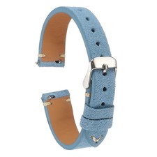 Suede Leather Strap Watch Bands Quick Release 16 mm Blue
