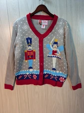 Merry Christmas Nut Cracker Ballerina Knit Holiday Ugly Sweater Pullover Size L