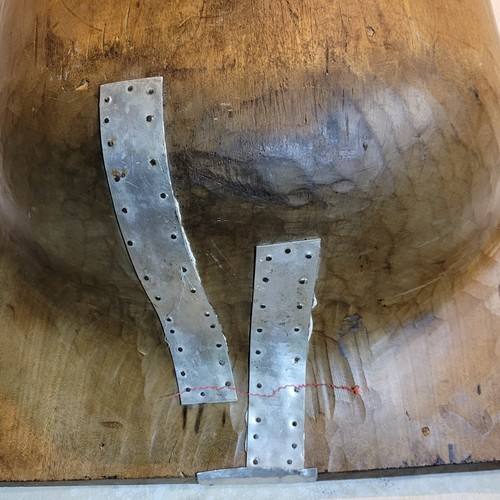 Large Antique Wooden Dough Trencher Bowl 50" Hand Hewn Primitive Oiled - Picture 10 of 21
