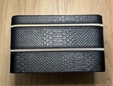 Lancome Large Black Hard Train Case Zip Makeup Cosmetic Bag Organizer