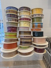 Vintage New Deadstock Lot 30 Rolls Ribbon Mostly Wired Assortment Made in France