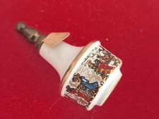 Vintage Parfumflakon Parfumflasche Porzellan Messing „Beautiful“ Mini Flakon