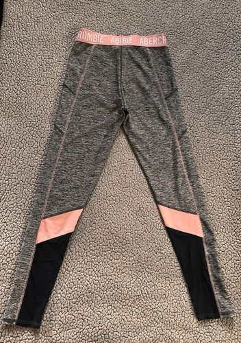 Abercrombie And Fitch Leggings With Pockets Gray & Pink Little Girls Size 11-12 - Picture 2 of 10
