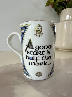 Royal Tara Fine Bone China Irish Celtic Tasse St Patric s Day A good Start Geschenk