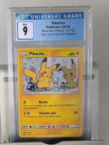 CGC 9 Pikachu Holo Black Star Promo #SM162 Team Up Blister Sun Moon 2019