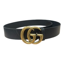 Gucci Black Leather Marmont Belt, Size 32 CSC052315 