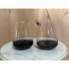 JoyJolt Black Swan Stemless Wine Glasses - Set of 2