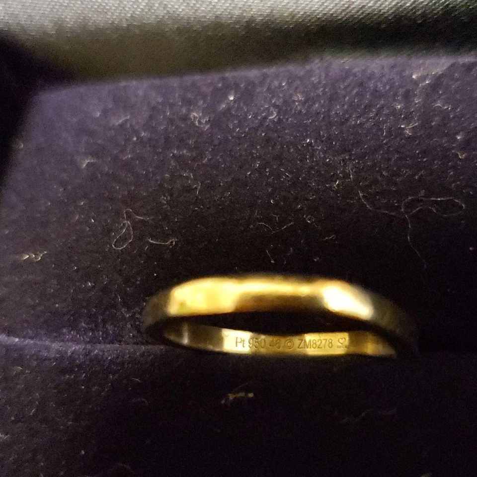 Anillo de boda Cartier bailarina platino PT950 curvado plateado EE. UU. 5,5 auténtico Foto 3 de 4