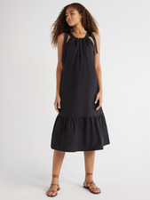 Free Assembly Sleeveless Tie Shoulder Midi Dress with Pockets,  Size L--Q6--