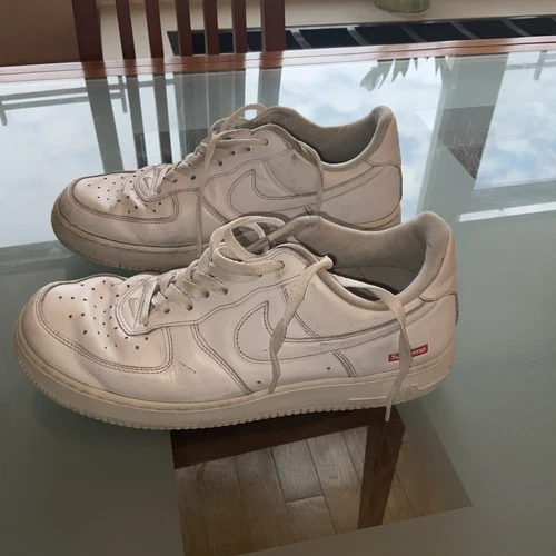 Nike Air Force 1 x Logo Supreme Low Box BASKETS HOMME BLANCHES 8,5 US SEEOTHE