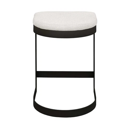 Uttermost 23948 Maude 17"W Olefin Counter Stool - Java Black / Taupe Gray - Picture 2 of 6