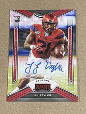 J.J. Taylor, RC, 2020 Chronicles Draft Picks, Red Zone, Red Foil, Auto, # 13