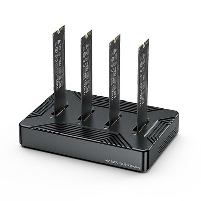 MiliPow 4-Bay M.2 NVME SATA SSD Enclosure Tool-Free, USB 3.2 Gen 2 10Gbps Ext...