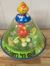 Vintage Ohio Art Metal and Plastic Top Toy Chicken 'N Egg w/Suction Cup Rare