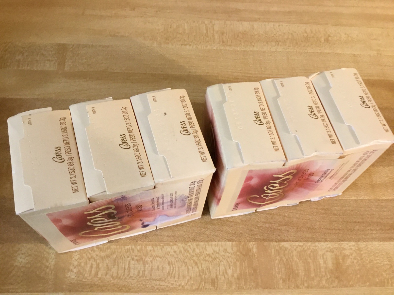 Lot of 6 Caress Beauty Bar Soap ENDLESS KISS Creamy Vanilla Sandalwood