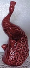 Vintage 6" Pottery Burgundy Peacock Bird Planter Vase USA McCoy? Rare