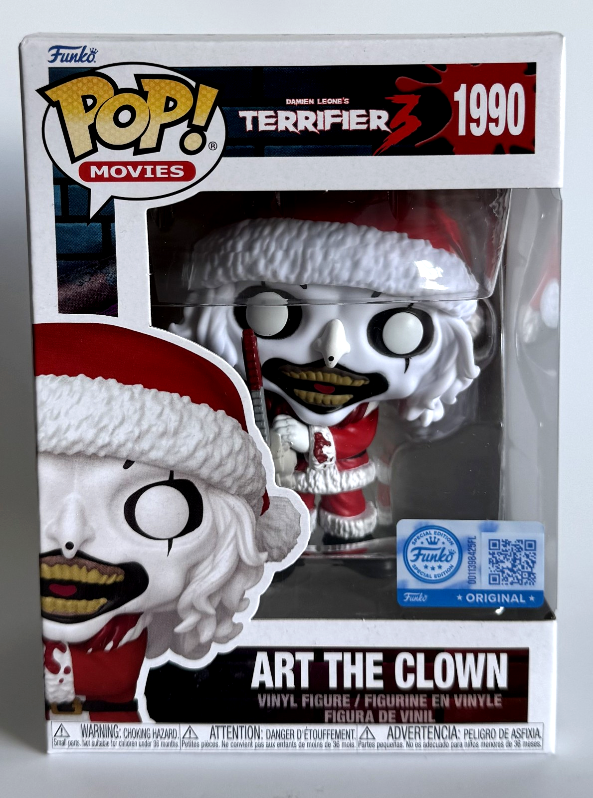 FUNKO POP! MOVIES * ART THE CLOWN (SANTA w/ CHAINSAW) - TERRIFIER 3 * #1990 * BN
