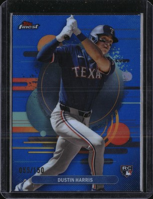 2025 Topps Finest Dustin Harris #127 Blue Refractor /150 RC