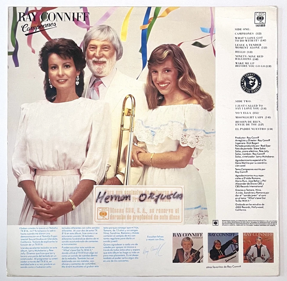 Ray Conniff – Campeones - Rare press Colombia CBS 1985 - Image 2 of 4