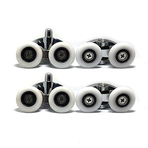 Clarmonde 4er Pack Oval Metalllegierung Doppelrad Duschtürrollen, 23 mm D... - Bild 5 von 5