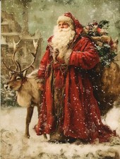 Grußkarte * Kunstlerkarte * Weihnachten * Viktorianischer Weihnachtsmann