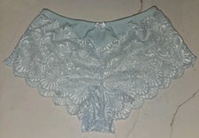 Vtg. Fredericks of Hollywood MEDIUM Blue Lace Cheeky Bikini Panties Briefs