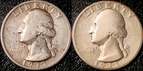 1932 S VF Cleaned & 1932 D VG Washington Quarters