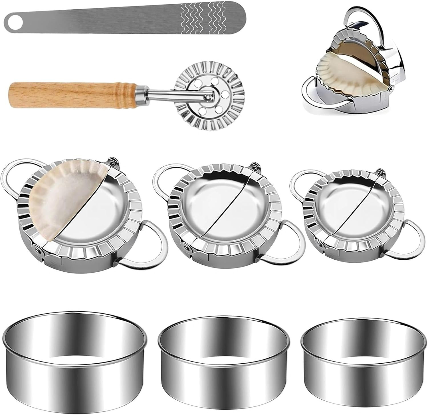 Dumpling, Ravioli, Teigtaschenformer Set Edelstahl für perfekte Füllungen