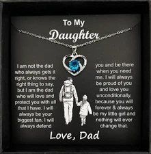 To My Daughter Necklace Father to Daughter Birthday Graduation Gift from Dad 