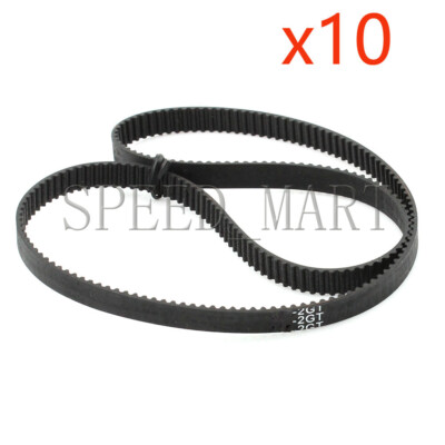 10pcs 360-2GT GT2 Timing Belt Annular Loop Cogged Geared Rubber 10mm Width 180T