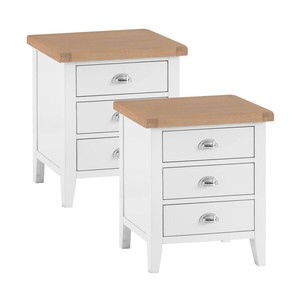 Pair Of Canterbury White Painted Extra Large Bedside Cabinets