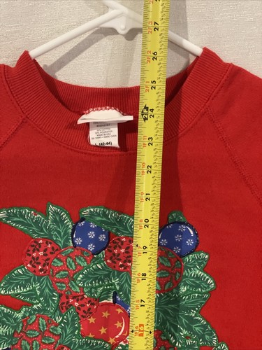 Christmas Holiday Ugly Sweater Bassett Walker Sweatshirt Red 80s 90s Large L - Picture 5 of 7