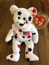 TY - Beanie Baby - GLORY - 1997 4th Of July Patriotic Teddy Bear - Retired