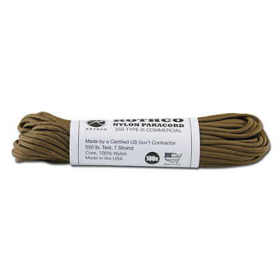 NEU Rothco Paracord coyote Seil 5mm 30m für Camping Outdoor Survival Bushcraft