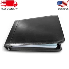 Executive Business Check Binder PU Leather 7 Ring Checkbook Cover 3 Checks on