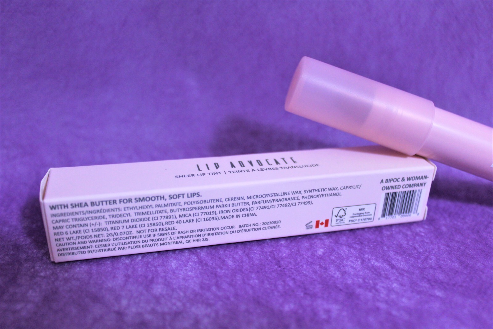 FLOSS Lip Advocate Sheer Lip Tint Proof 0.07 oz / 2 g NEW IN BOX 817701000068 eBay