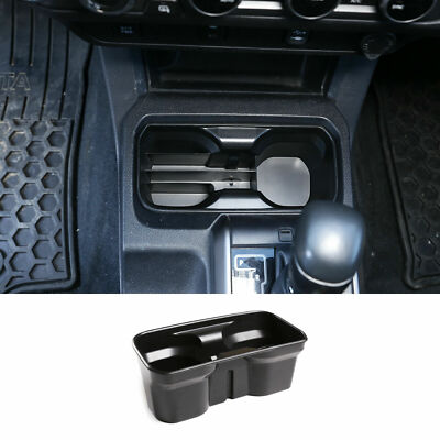 Black ABS Center Cosole Cup Holder Storage Box for Toyo*ta Tacoma 2016-2020 US