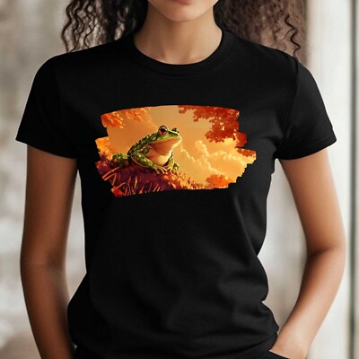 T-Shirt Frauen Frosch im Anime Style Motiv Baumwolle Größe XS bis 3XL