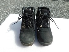 Timberland Helcor Waterproof Lace Up Black Hiking Boots Sz 1 Kids Suede Mesh GUC