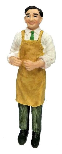 Melody Jane Dolls House People Working Man in Apron Miniature Resin 1:12 Figure
